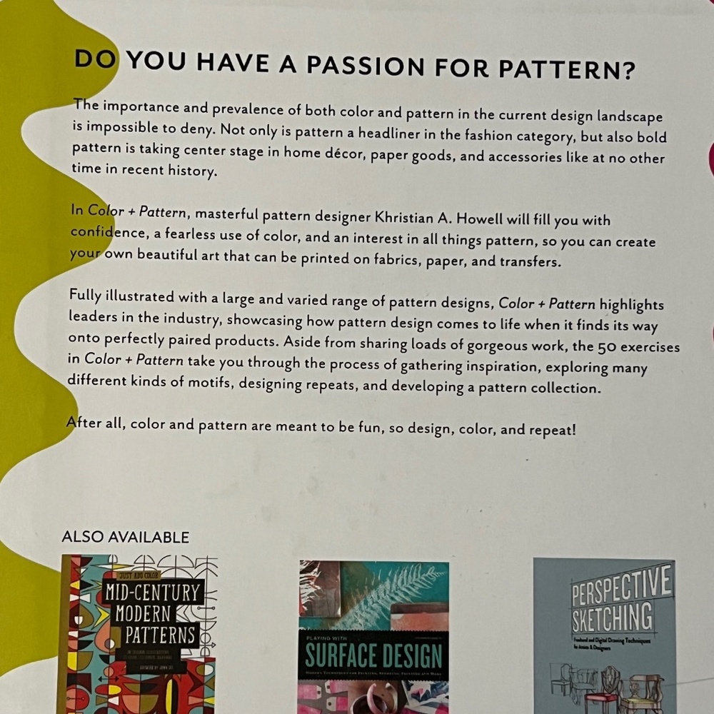 NEW Color + Pattern Book: 50 Playful Exercises for Exploring Pattern Design - Picture 3 of 6